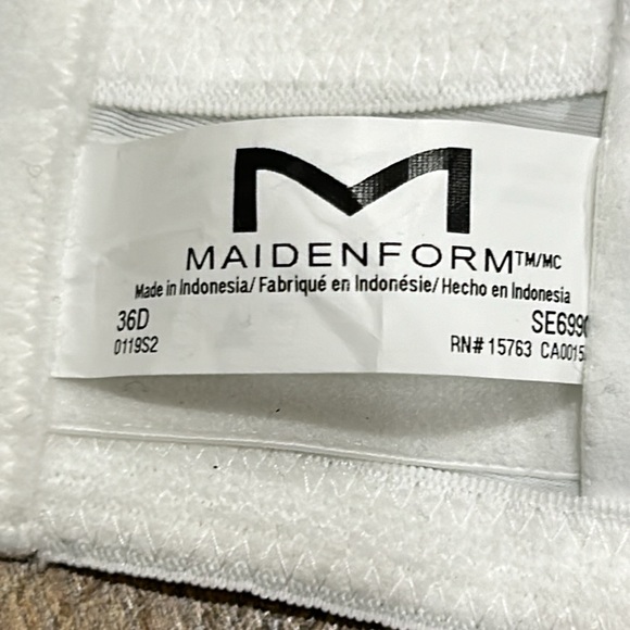 NWT Maidenform White Ultimate Stay Put, Stay Up Power Band Strapless Bra Sz 36D - Picture 11 of 16